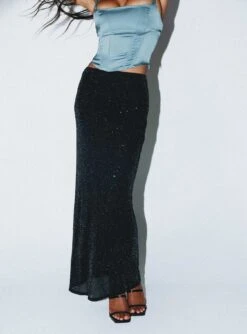 Princess Polly Harriette Maxi Skirt Black Lurex