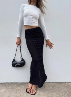 Princess Polly Sewell Maxi Skirt Black