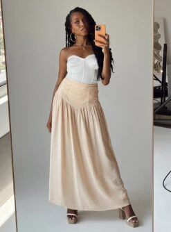 Princess Polly Adelaide Maxi Skirt Beige
