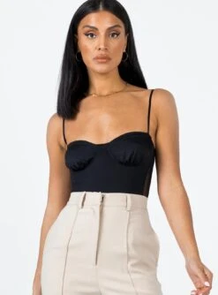 Princess Polly Sudol Bodysuit Black