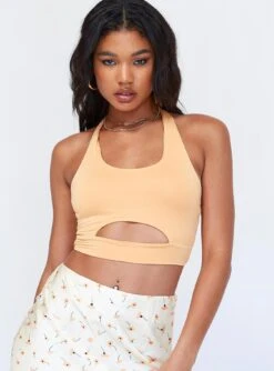 Princess Polly Shelby Top Orange