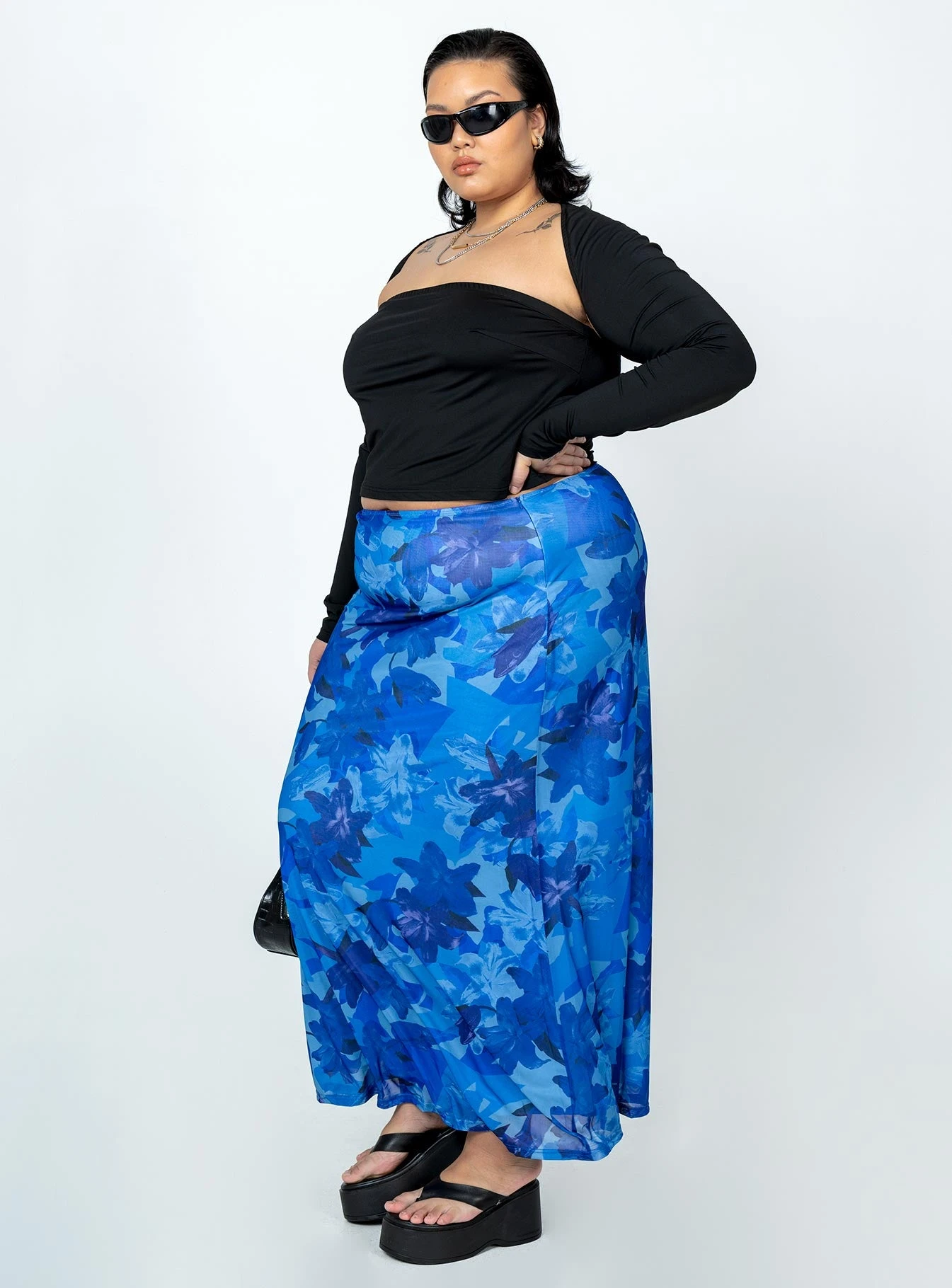 Starry Midi Skirt Blue Curve 4 Starry Midi Skirt Blue Curve - Image 4