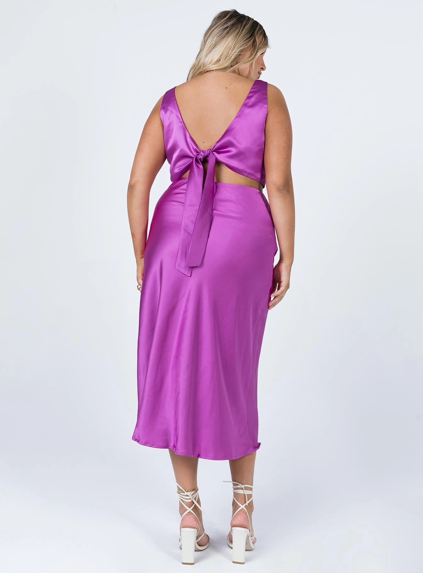 Princess Polly Tyra Satin Midi Skirt Purple 4 Princess Polly Tyra Satin Midi Skirt Purple - Image 4