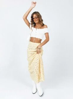 Princess Polly Shaneal Midi Skirt Yellow