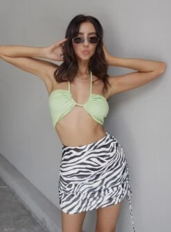 Elijah Mini Skirt Zebra -Polly Fashion Store CLARKE TOP GREEN ELIJAH MINI SKIRT ZEBRA 13f1ce18 350c 4295 a3fc 7f9bfc830c40